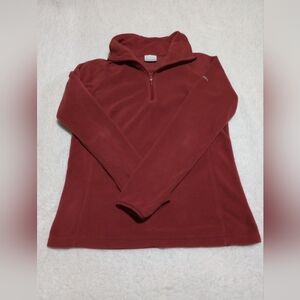 Columbia Maroon Fleece Pullover Quarter Zip